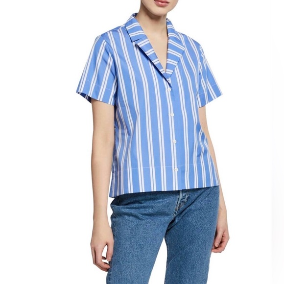 KULE Tops - Kule The Tina Striped Button Front Cotton Shirt
